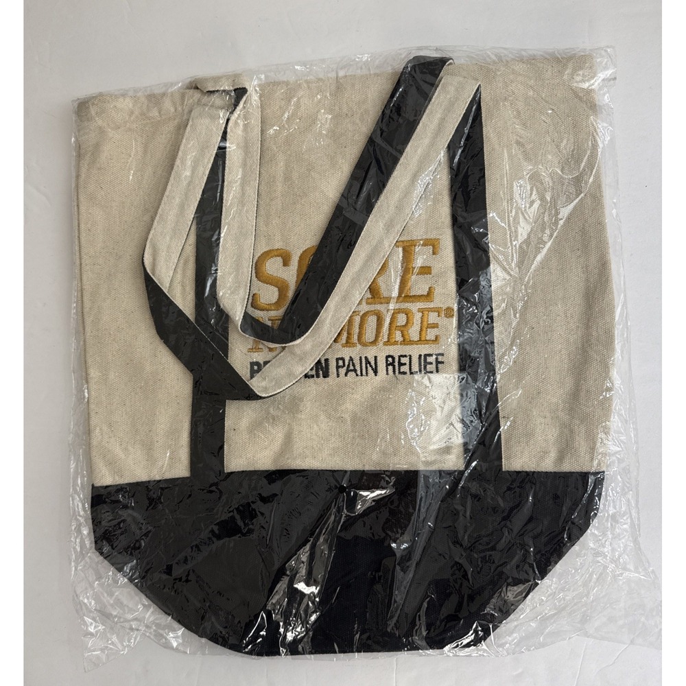 SORE NO MORE Proven Pain Relief Drug Advertiser Embroidered Canvas Tote Bag